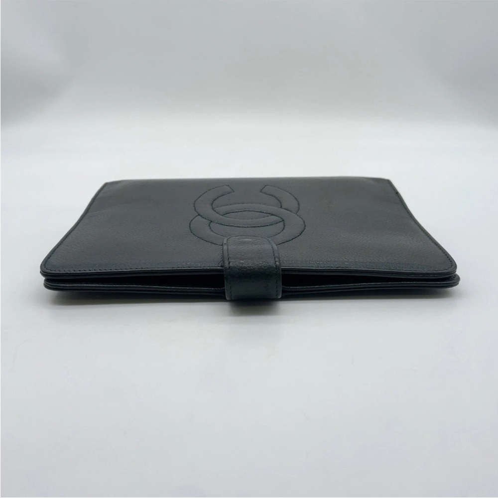 CHANEL Black Leather Black Deca Coco Agenda MM + Box + Gift Bag - Picture 5 of 16